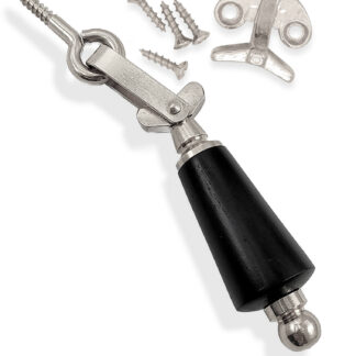 1329 Fönterlås nickel med trägrepp