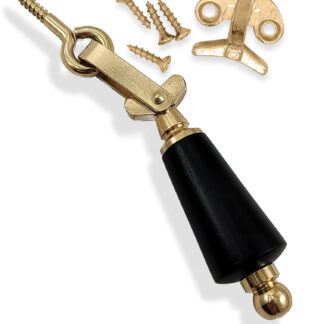 1329 Fönterlås mässing med trägrepp